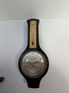 Vintage Short & Mason London England Wall Barometer and Thermometer